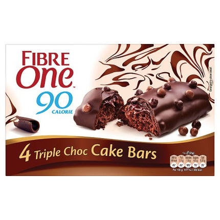 Fibre One Triple Choc Cake Bar 4pk