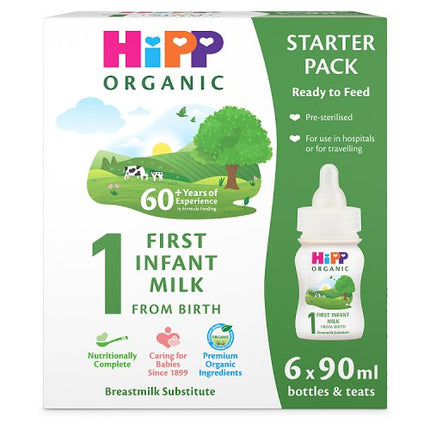 Hipp Organic First Infant RTF Starter Pack 6x90ml