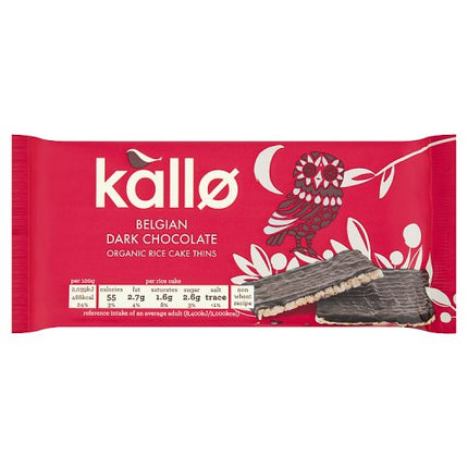 Kallo Organic Belgian Dark Chocolate Rice Cake Thins 90g
