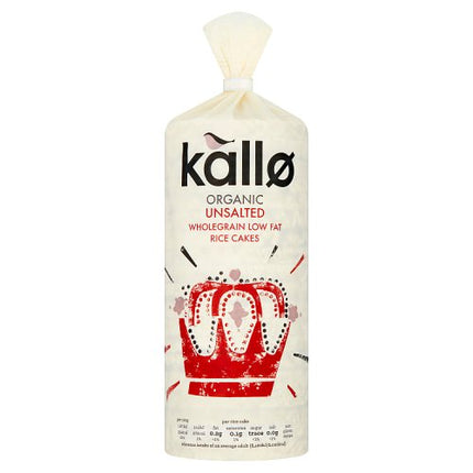 Kallo Organic Unsalted Wholegrain Rice Cakes 130g