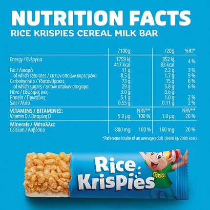 Kelloggs Rice Krispies Cereal Bar 4x20g