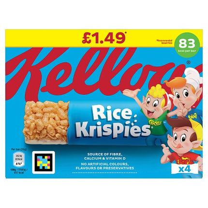 Kelloggs Rice Krispies Cereal Bar 4x20g