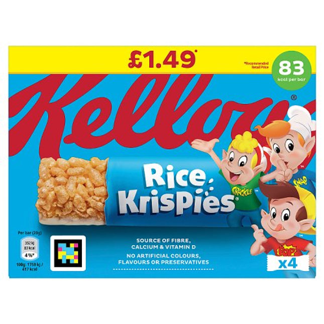 Kelloggs Rice Krispies Cereal Bar 4x20g