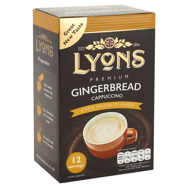 Lyons Gingerbread Cappuccino Sachets (12x15g)