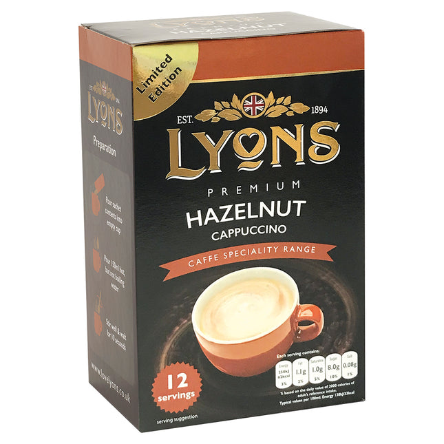 Lyons Hazelnut Cappuccino Sachets (12x15g)