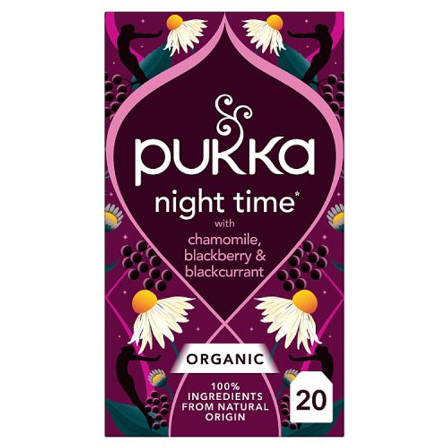 Pukka Organic Night Time Berry Herbal Tea 20 Tea Sachets 36g