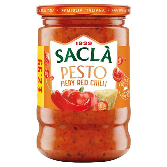 Sacla Fiery Red Chilli Pesto 190g