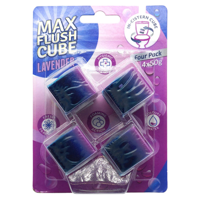 Max Flush Cube Lavender 4 x 50g pack