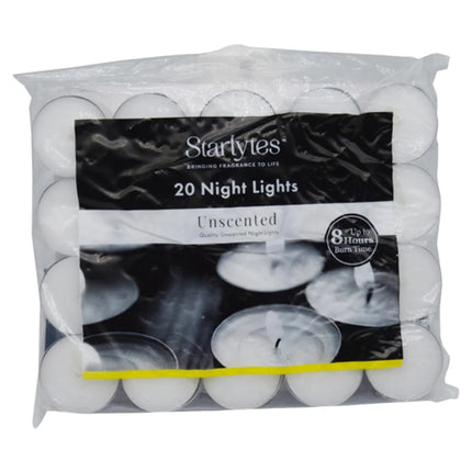 Starlytes Unscented 8 Hour Tea Lights 20pk