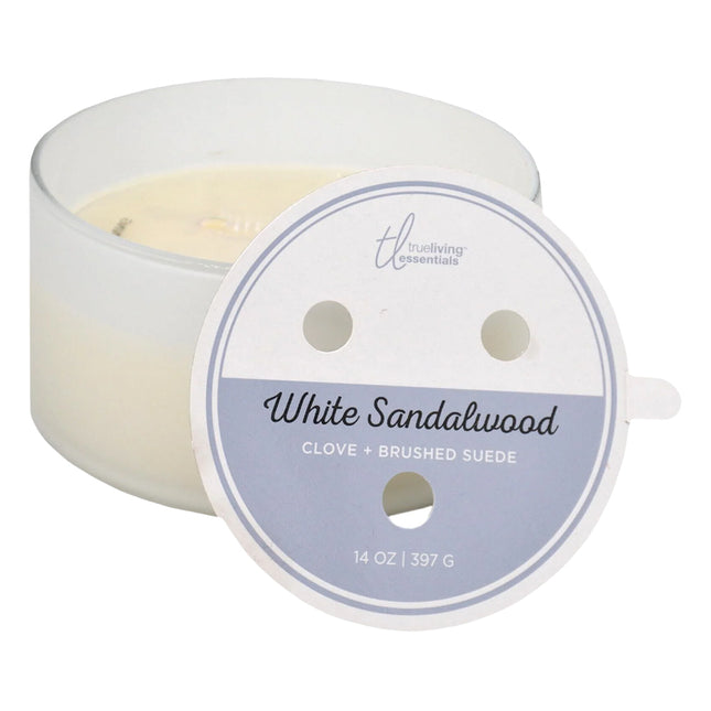 True Living White Sandalwood 14oz Glass Jar Candle