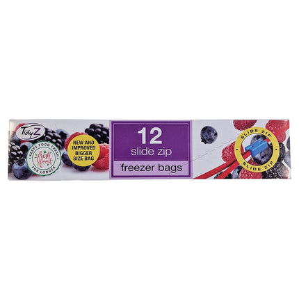 12 Slide Zip Freezer Bags 22cm