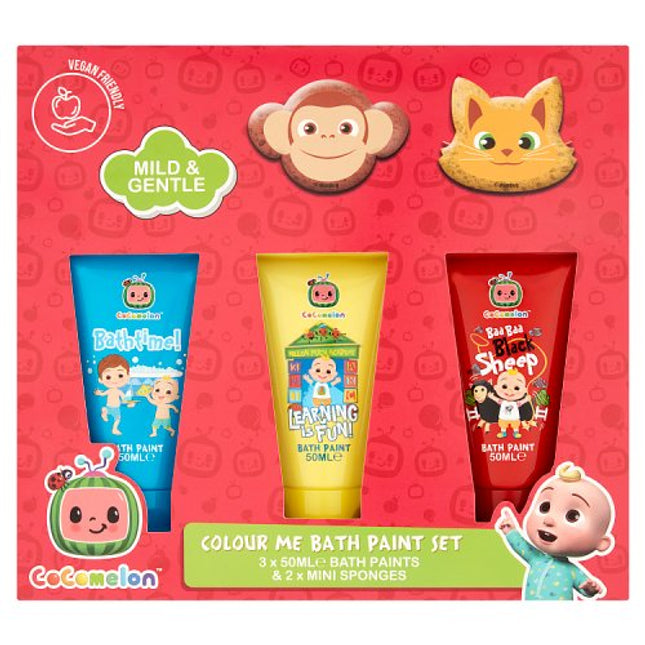CoComelon Colour Me Bath Paint 3x50ml 2xSponges