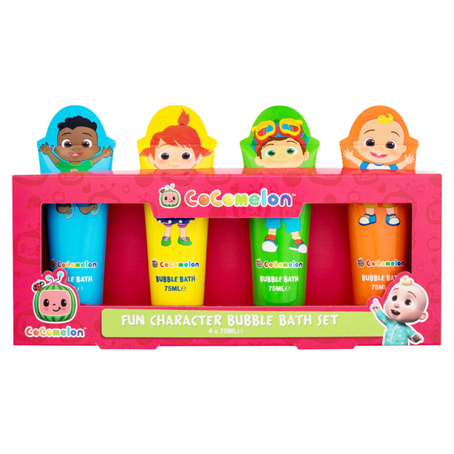 CoComelon Fun Character Bubble Bath Set 4 x 75ml