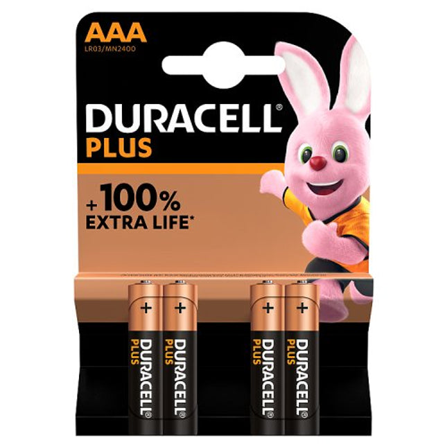 Duracell Plus AAA Alkaline Batteries x4