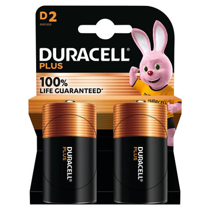 Duracell Plus D Alkaline Batteries x2