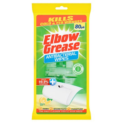 Elbow Grease Biodegradable Anti-Bacterial Surface Wipes x80