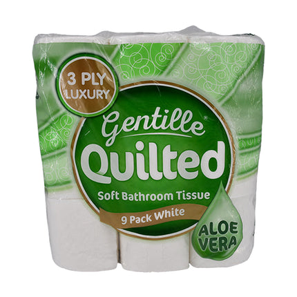 Gentille Aloe Vera Quilted 3Ply Toilet Roll 9 Pack