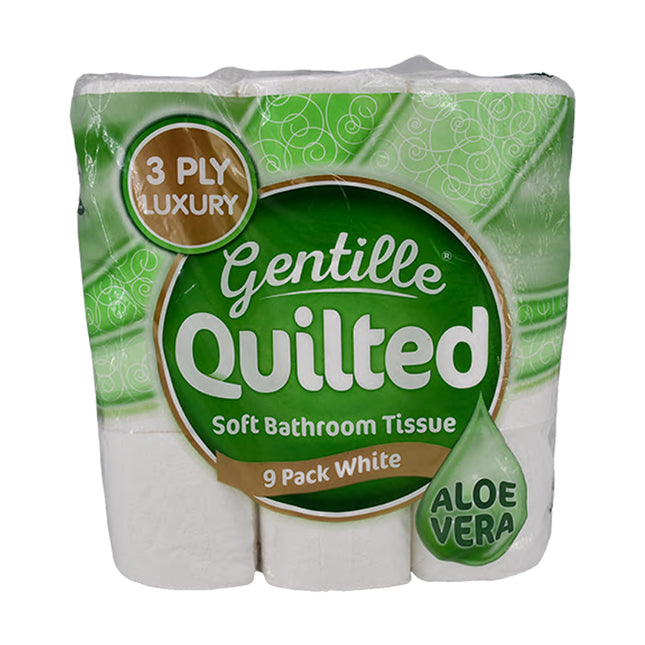 Gentille Aloe Vera Quilted 3Ply Toilet Roll 9 Pack