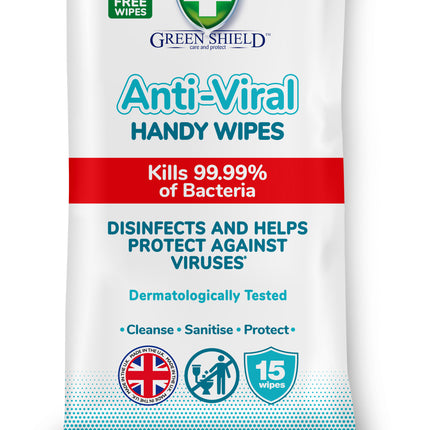 Green Shield Anti-Viral Handy Wipes x15