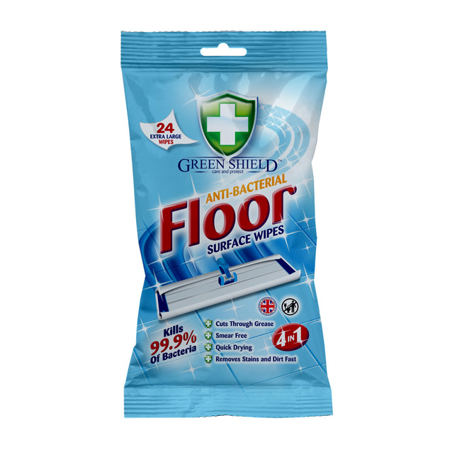 Green Shield XL Anti-Bacterial Floor Wipes 24 Wipes