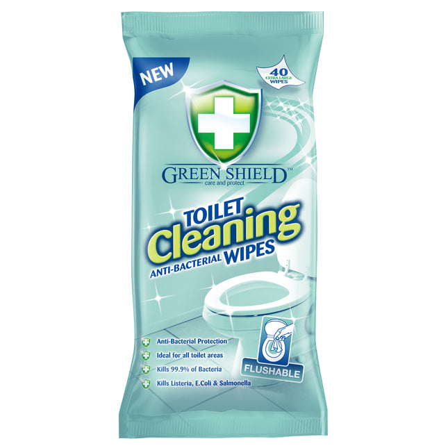 Green Shield Anti-Bacterial Toilet Cleaning 40 Wipes