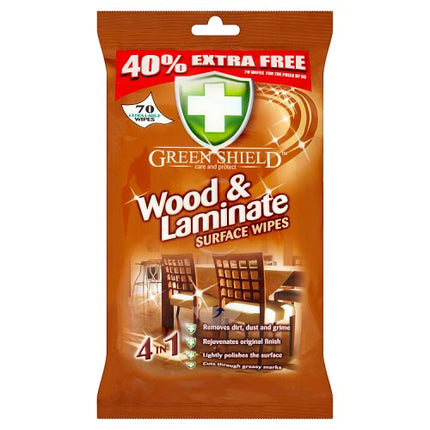 Green Shield Wood & Laminate Surface 70 Wipes