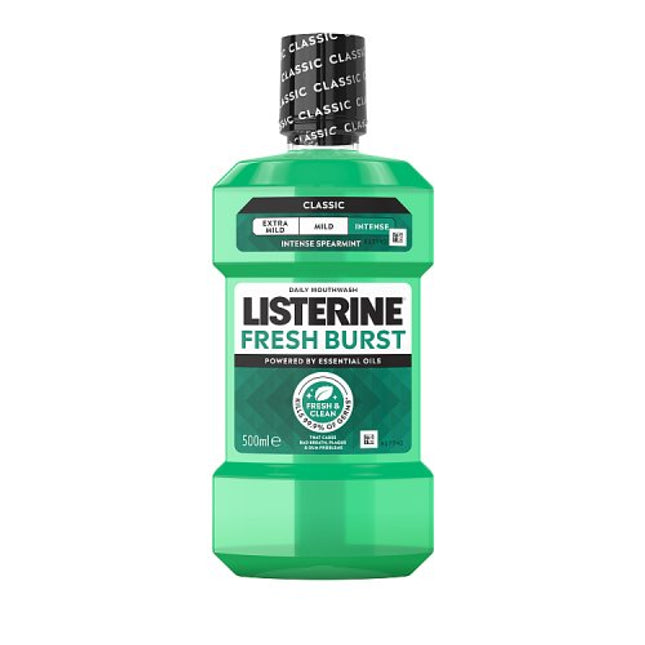 Listerine Fresh Burst Mouthwash 500ml bottle alternate view 2