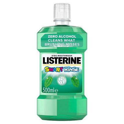 Listerine Smart Rinse Mild Mint Mouthwash for Kids 6+ 500ml