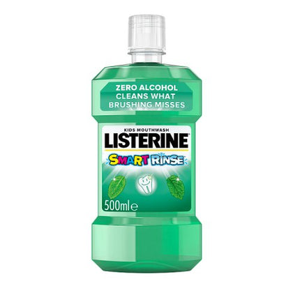 Listerine Smart Rinse Mild Mint Mouthwash for Kids 6+ 500ml