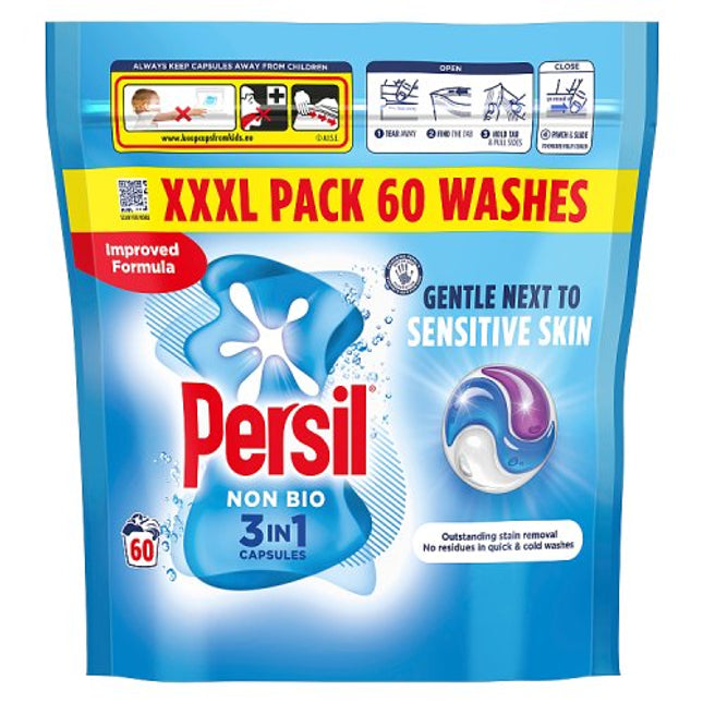 Persil 3 in 1 Non Bio Laundry Washing Capsules 60W