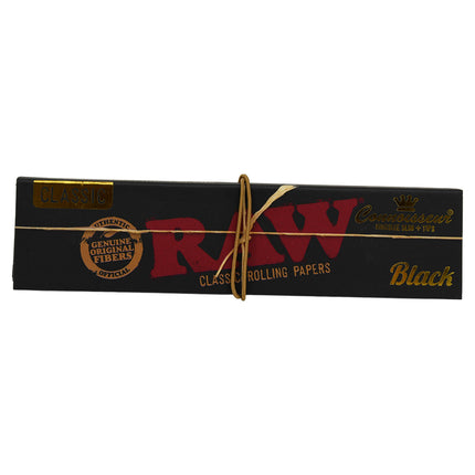 Raw Black King Size Slim Classic Rolling Papers 32pc