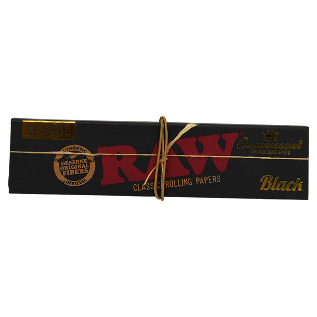 Raw Black King Size Slim Classic Rolling Papers 32pc