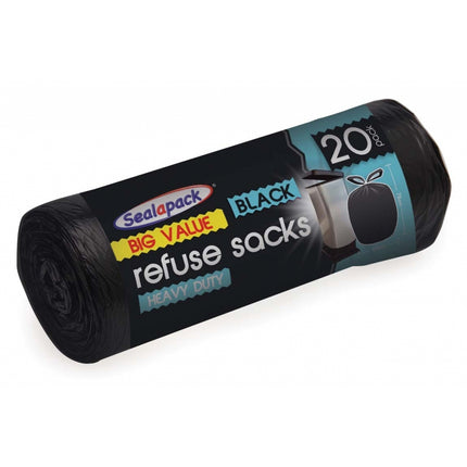 Sealapack Black Refuse Sacks 20pk