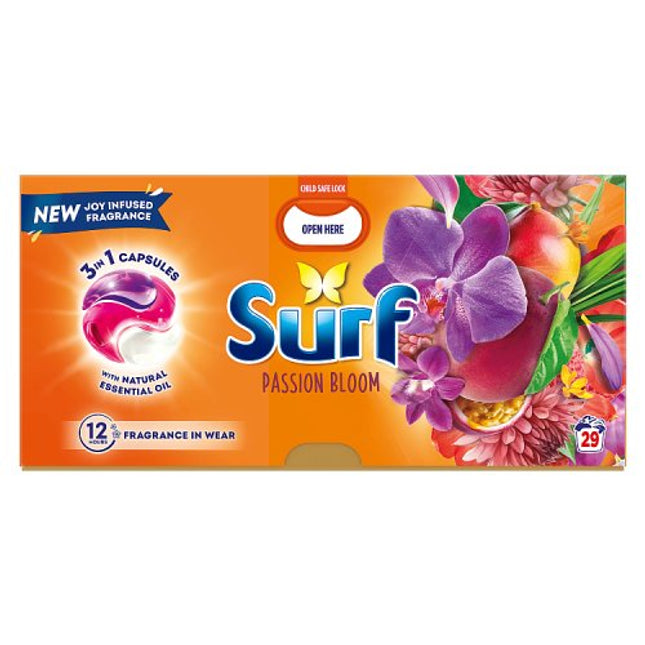 Surf 3 in 1 Laundry Washing Detergent Capsules Passion Bloom 29 washes