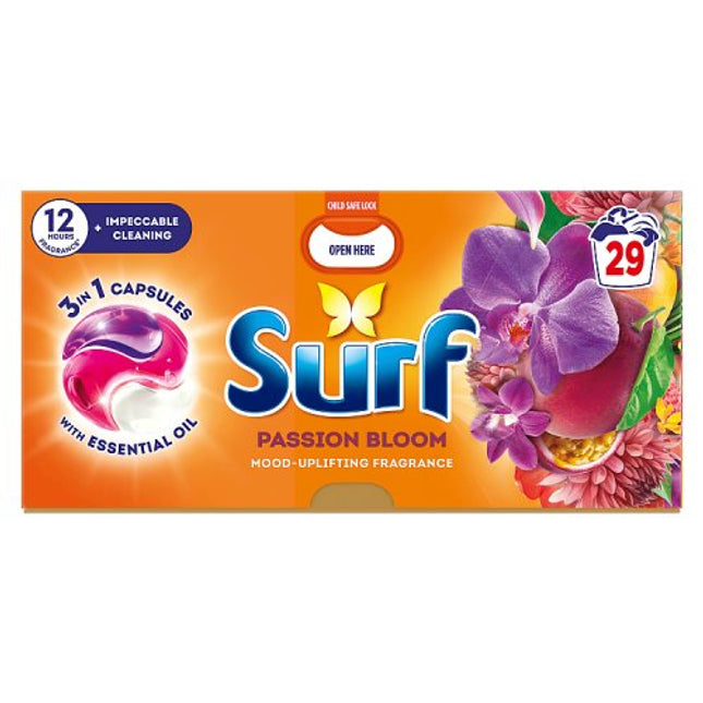 Surf 3 in 1 Laundry Washing Detergent Capsules Passion Bloom 29 washes