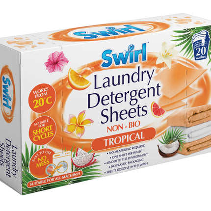 Swirl Non Bio Tropical Laundry Detergent Sheets x20