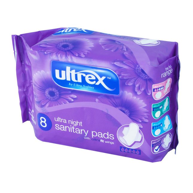 Ultrex Ultra Night Sanitary Pads x8