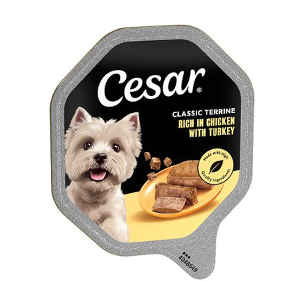 Cesar Classic Terrine Dog Food Tray Chicken & Turkey in Loaf 150g
