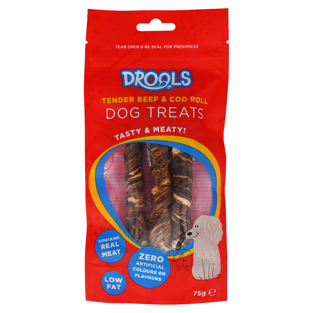 Tender Beef & Cod Roll Dog Treats 75g