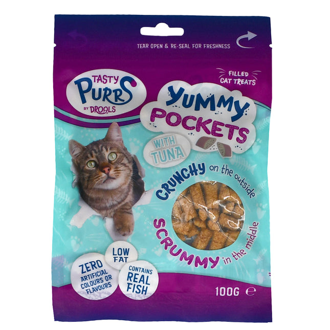 Yummy Cat Treat Pockets with Tuna 100g