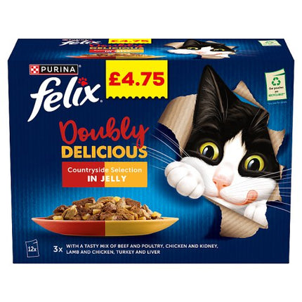 Felix Doubly Delicious Countryside Selection Wet Cat Food 12 x 85g pack
