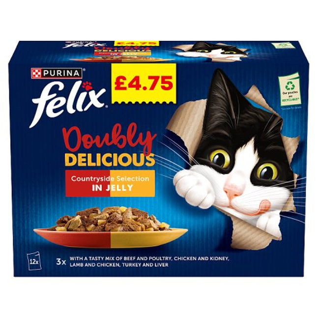 Felix Doubly Delicious Countryside Selection Wet Cat Food 12 x 85g pack