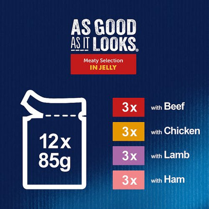 Felix As Good As It Looks Meaty Selection in Jelly Wet Cat Food 12 x 85g pack alternate view 4