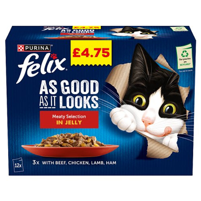 Felix As Good As It Looks Meaty Selection in Jelly Wet Cat Food 12 x 85g pack