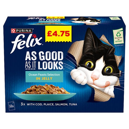 Felix As Good As It Looks Ocean Feasts Wet Cat Food 12 x 85g pack