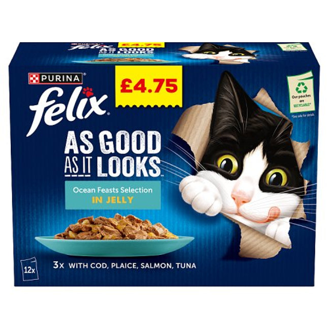 Felix As Good As It Looks Ocean Feasts Wet Cat Food 12 x 85g pack