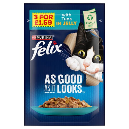 Felix As Good As It Looks Tuna in Jelly Wet Cat Food 85g 3 for 1 59