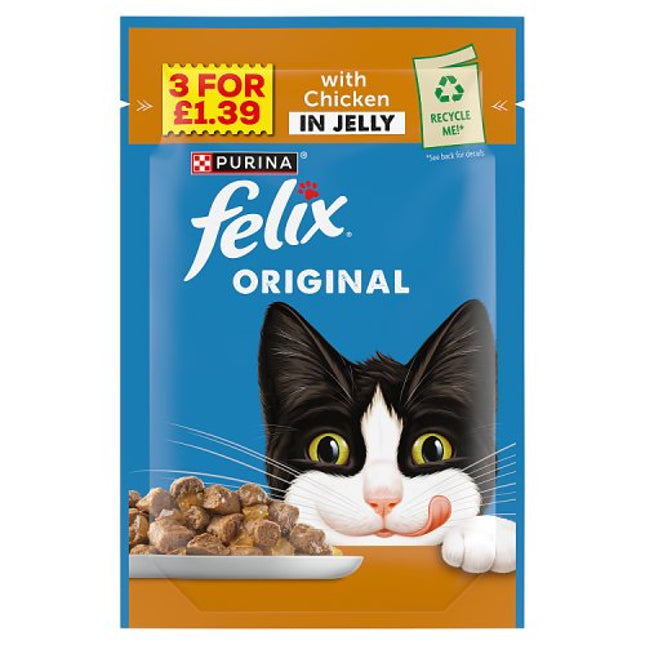 Felix Original Chicken in Jelly 85g PMP 3 for £1.39