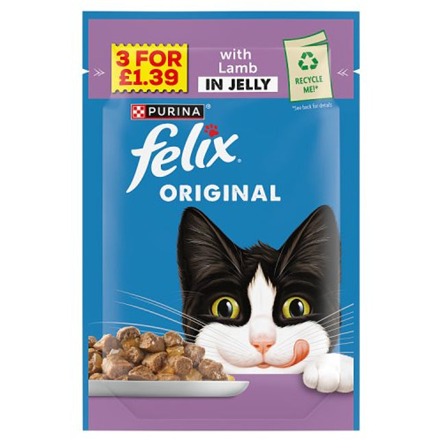Felix Original Lamb in Jelly 85g PMP 3 for £1.39