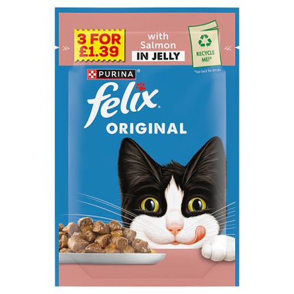 Felix Original Salmon in Jelly 85g PMP 3 for £1.39